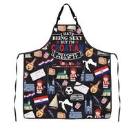 MYSOMY Croatian Kitchen Apron Zagreb Merchandise Croatia Culture Lover Gift Croatia Trip Souvenir Gift (Croatian Apron3)