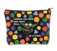 MYSOMY D & Dragon Makeup Bag Dungeon Master Gift D20 Dice Bag Goblins Can Have One More Dice Gifts RPG Gamer Zipper Pouch (Goblins can mb)