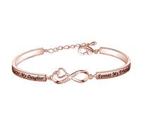 MYSOMY Daughter Bracelet Always My Daughter Forever My Friend Bracelet Daughter Gift from Mom Dad (Rose Gold)