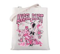 MYSOMY Demon Hotel Tote Bag Hazbin Anime Merch Angel Dust Fans Shoulder Bag Dark Animation Lover Gift (Angel TB)