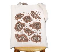 MYSOMY Dinosaur Skeleton Fossil Tote Bag Science Teacher Gifts Paleontology Gifts Dino Bones Gifts Paleontologist Tote Bag (8Dinosaur UK)
