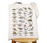 MYSOMY Dinosaur Tote Bag Dinosaur Alphabet Gift Dinosaur Lover Gift Paleontology Gift Dinosaur Species Gifts Geologist Tote Bag (Dinosaur Alphabet UK)