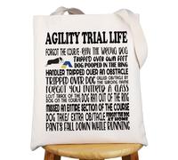 MYSOMY Dog Agility Tote Bag Agility Trail Life Gifts Dog Training Shoulder Bag Border Collie Gift Dog Trainer Gift (Trail Life UK)