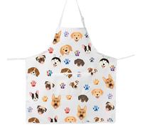 MYSOMY Dog Apron With Pockets Paw Print Dog Grooming Apron Dog Lover Apron Dog Gifts For Dog Lovers (Dog AP UK)