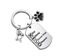 MYSOMY Dog Groomer Keychain Gifts Eat Sleep Groom Dogs Repeat Dog Tag Keychain Funny Dog Grooming Gifts for Pet Groomer (Dog Tag Keychain)