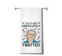 MYSOMY Doris Kitchen Towel Gavin Stacey Inspired Gifts Let's Get Absolutely Twatted Doris Dish Towel (TWATTED UK)