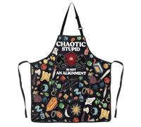 MYSOMY Dragons Master Kitchen Apron DND Apron Dragons Gamer Gift Chaotic Stupid Is Not An Alignment Apron For Cooking BBQ (Chaotic Stupid ap4)