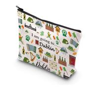 MYSOMY Dublin Ireland Trip Travel Makeup Bag Dublin Skyline Cosmetic Bag Dublin Trip Travel Pouch Bag Dublin Travel Souvenir Gift (Going toDublin Bag)