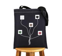 MYSOMY EKG Leads Cheat Sheet Tote Bag Telemetry Technician Gift Cardiologist Gift Cardiac Nurse Tote Bag (5EKG Leads UK)