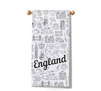 MYSOMY England Themed Tea Towel British Landmarks Kitchen Towel United Kingdom Trip Souvenir Gift (England Towel)