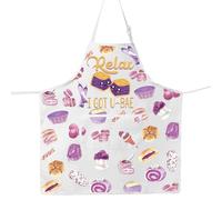 MYSOMY Filipino Ube Apron Filipino Ube Lover Gifts Philippines Food Apron Relax I Got U-Bae Filipino Ube Cake Aprons (Relaxbae UK)