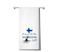 MYSOMY Finland Kitchen Towels Finnish Dish Towels Finland Flag Towels Proud Of My Finnish Roots Gifts (Proud Of UK)