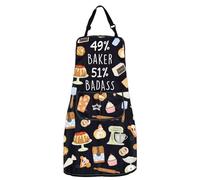 MYSOMY Funny Baker Gift 49% Baker 51% Badass Apron Pastry Chef Apron Culinary School Graduation Gift Bake Lover Gift (Badass Apron)