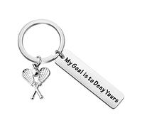 MYSOMY Funny Lacrosse Keychain My Goal is to Deny Yours Keychain Lacrosse Gifts for Lacrosse Players Lax Goalie Gifts (My Goal is to Deny Yours)