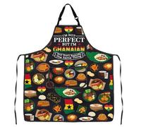 MYSOMY Ghanaian Kitchen Aprons Ghana Cultural Pride Apron Ghana Souvenir Gift African Print Apron with Pocket (Ghanaian Apron3)