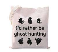 MYSOMY Ghost Hunter Gifts Paranormal Investigator Gifts Cute Spooky Tote Bag I'd Rather be Ghost Hunting Bag (Ghost Hunting Tote Bag)