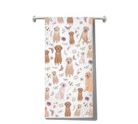 MYSOMY Golden Retriever Kitchen Towel Waffle Weave Dish Towel Kitchen Decor Kitchen Stuff (Golden Dog KT1)