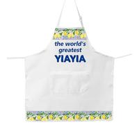 MYSOMY Greek Grandma Kitchen Apron Yiayia Kitchen Apron Greek Yiayia Gifts Greek Grandmother Cooking Apron (the world's greatest UK)