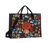 MYSOMY Hadestown Musical Crossbody Bag Hadestown Musical Gifts Orpheus & Eurydice Gifts Wait For Me Shoulder Bag (Red flower TG2 UK)