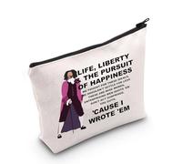 MYSOMY Hamilton Quote Gift Broadway Musical Theater Zipper Pouch Jefferson What Did I Miss Makeup Bag (Liberty Bag)