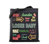 MYSOMY Hazbin Inspired Gift Angel Dust & Husk Tote Bag Loser Baby Bag Demon Hotel Gifts Dark Animation Lover Gift (Loser TB)