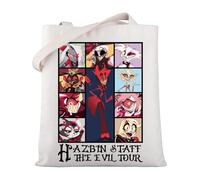 MYSOMY Hazbin Movie Characters Inspired Tote Bag Hazbin Staff The Evil Tour Shopping Bag Alastor Demon Lover Gift (Hazbin Staff TB)