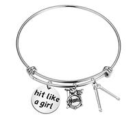 MYSOMY Hit Like a Girl Drum Bracelet Drum Player Gifts Drummer Gifts for Girls Drum Jewelry for Women Drumming Gifts (Hit like a girl Drum Bracelet)