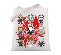 MYSOMY Horror Movie Killers Tote Bag Horror Movie Characters Shoulder Bag Horror Movie Lover Gifts Serial Killer Themed Gift (Horror Killers TB)