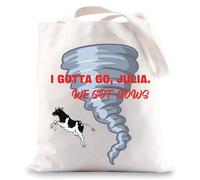 MYSOMY Horror Movie Tote Bag Dr. Melissa Reeves Gifts I Gotta Go Julia We Got Cows Horror Movie Shoulder Bag (I GOTTA GO UK)