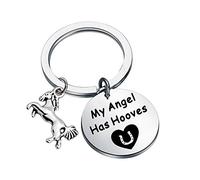 MYSOMY Horse Memorial Jewelry Loss of Horse Sympathy Gift in Memory of Horse Gift My Angel Has Hooves Horse Charm Keychain (Has Hooves key)