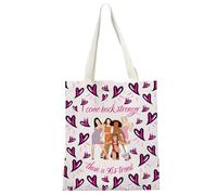 MYSOMY Iconic 90s Band Tote Bag Feminist Pop Culture Music Icons Spice world Gift I Come Back Stronger than a 90s Trend (90s trend TB)