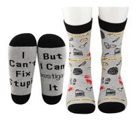 MYSOMY Investigator Socks Criminal Investigator Gifts I Can't Fix Stupid But I Can Investigate It Socks Forensics Socks (Can't Fix uk)