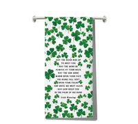 MYSOMY Irish Blessing Towel Ireland Green Gifts Irish Shamrock Gift May The Road Rise To Meet You Irish Prayer Towel Irish Kitchen Decor (May The Road uk2)