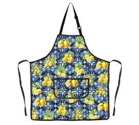MYSOMY Italian Amalfi Coast Lemons Aprons Italia Kitchen Apron Sorrento Lemons Aprons Italia Nonna Apron Italian Chef Gifts (LemonsBlue apbl1)