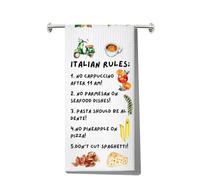 MYSOMY Italian Kitchen Towel - Italian Rules UK - 16x24 Inch - 80% Polyester, 20% Polymer - Kitchen Cloth - Large - 1 Count