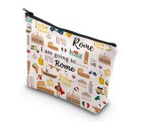 MYSOMY Italy Rome Travel Gift Rome Travel Makeup Bag Rome Journey Cosmetic Bag Rome Travel Souvenir Bag Rome Italy Bachelorette Makeup Bag (Going to Rome Bag)
