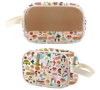 MYSOMY Italy Travel Clear Toiletry Pouch Pizza & Colosseum Italian Souvenir Gift Ciao Vibes Italy Makeup Bag (Italy CMB)