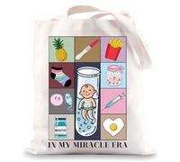 MYSOMY IVF Mom Tote Bag - Miracle Era UK - Waterproof Pineapple Print - Medium Size - For IVF Moms & Supporters - Adult Women