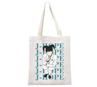 MYSOMY J-Hope Canvas Tote Bag K-pop Group Bangtan Shoulder Bag J-Hope Fans Gift K-pop J-Hope Merch K-pop Tote Bag (J-Hope TB2)