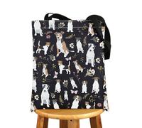 MYSOMY Jack Russell Terrier Tote Bag - Lover Gift for Dog Mom - Beige Brown Dog Shoulder Bag (UK)