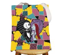 MYSOMY Jack & Sally Tote Bag Jack & Sally Gifts Nightmare Skull Gifts Nightmare Movie Shoulder Bag (2People UK)