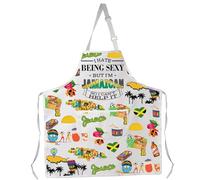 MYSOMY Jamaican Kitchen Apron Jamaican Vacation Gift Jamaican Tourist Merchandise Kingston Kitchen Gift (UK Jamaica Apron3)