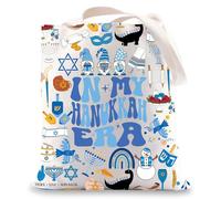 MYSOMY Jewish Hanukkah Tote Bag Chanukkah Gifts In My Hanukkah Era Hanukkah Menorah Shoulder Bag (Hanukkah Era UK)