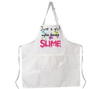 MYSOMY just a Girl who Loves Slime Apron Slime Lovers Gifts Slime Party Aprons Slime Shop Apron Playdough Lover Apron (girl love Slime Apron)