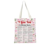 MYSOMY K-Drama Inspired Gift I Love You In Kdrama Quotes Tote Bag K-Drama Lover Gift Korean Drama Fans Gift (Kdrama Quotes TB)