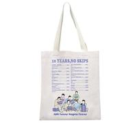 MYSOMY K-Pop Merch Bangtan Tote Bag K-pop Army Fans Gifts 10 Years No Skips Discography Gift 10 Year Celebration Gift (10 YEARS TB3)