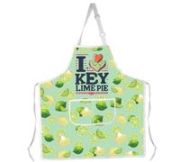 MYSOMY Key Lime Pie Lover Gift I Love Key Lime Pie Apron for Cooking Cake Dessert Lover Foodie Gifts (Lime Apron)