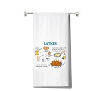 MYSOMY Kitchen Towel Jewish Holidays Latkes Recipe Gifts Chanukah Towel Star Of David Jewish Gift (LATKES uk)