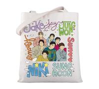 MYSOMY Korea Boy Group ENHA Gifts ENHA Album Canvas Tote Bag K-POP Music Lovers Reusable Shopping Bag K-POP Merch (ENHA Album TB)