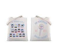 MYSOMY Korean Band 17 Gift Seventeen Canvas Tote Bag K-POP Music Lover Gift K Pop Shoulder Bag Kpop Group Merch (17RIGHT HERE TB)